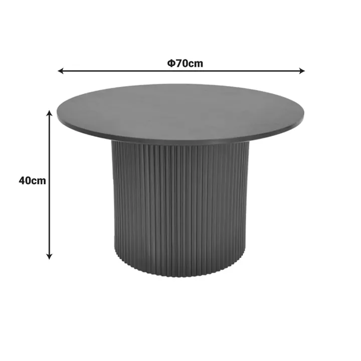 Dovel pakoworld coffee table mdf in black shade D70x40cm