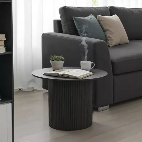 Τραπέζι σαλονιού Dovel pakoworld mdf σε μαύρη απόχρωση Φ70x40εκ