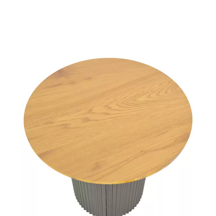 Dovel pakoworld side table mdf in sonoma-black shade D50x45cm