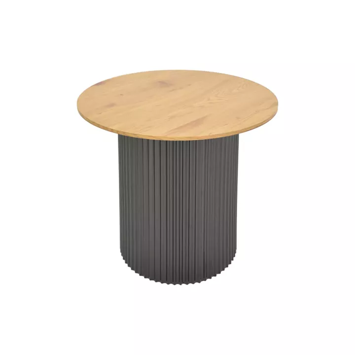 Dovel pakoworld side table mdf in sonoma-black shade D50x45cm