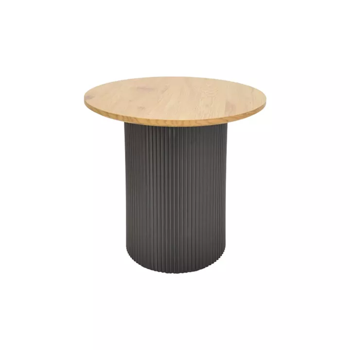 Dovel pakoworld side table mdf in sonoma-black shade D50x45cm