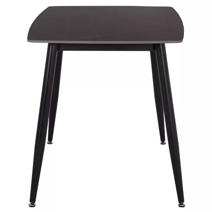 DINING SET 5PCS RAVEN HM21264.02 CERAMIC TOP BLACK MARBLE--VELVET IN DUSTY PINK