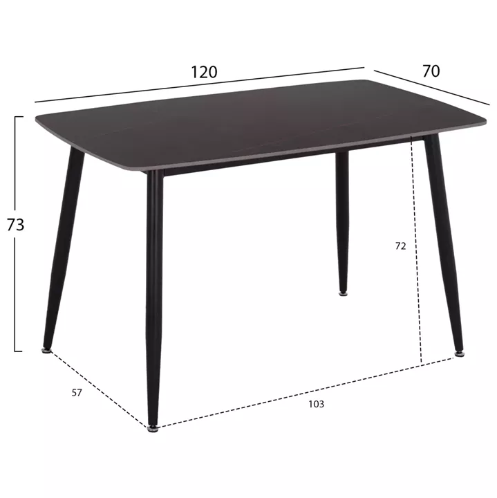 DINING SET 5PCS RAVEN HM21264.02 CERAMIC TOP BLACK MARBLE--VELVET IN DUSTY PINK