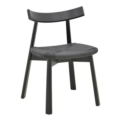 Clareta chair pakoworld rubberwood-rope in black shade 53x55x79cm