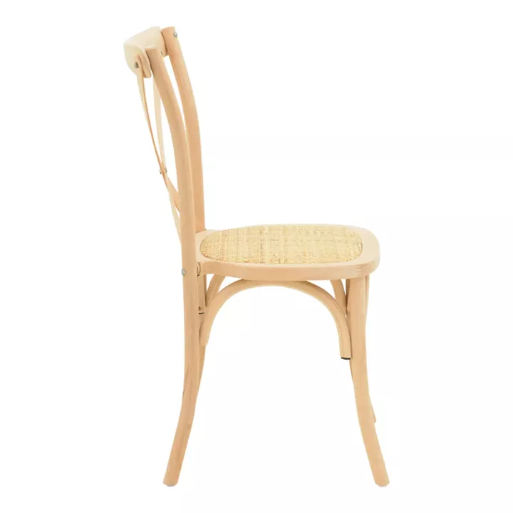 Dylon pakoworld stackable chair unpainted beech wood-rattan seat 48x52x89cm