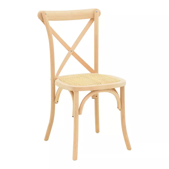 Dylon pakoworld stackable chair unpainted beech wood-rattan seat 48x52x89cm