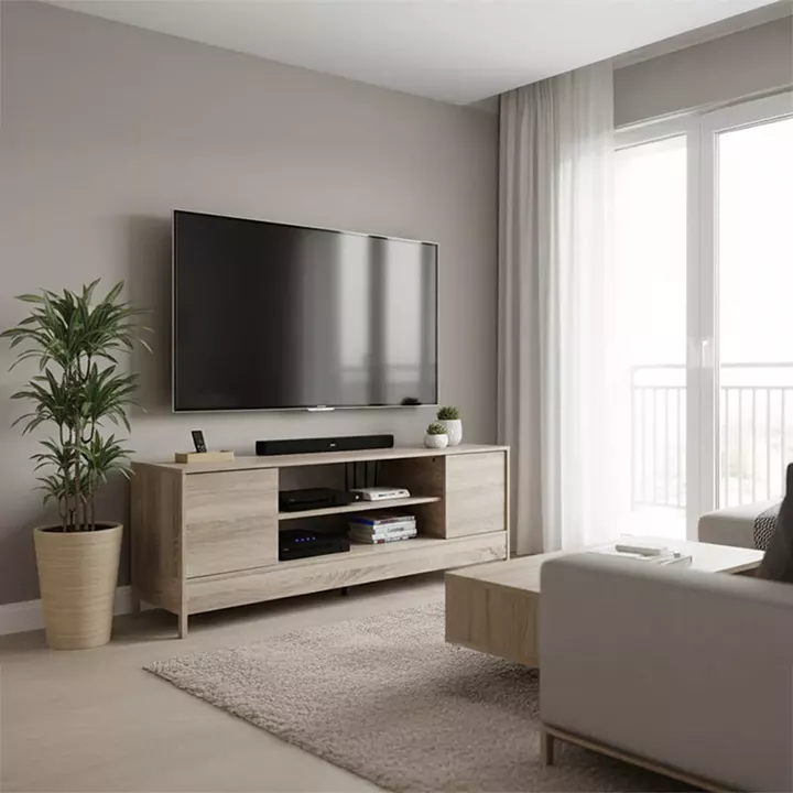 Έπιπλο τηλεόρασης Sasa pakoworld σε sonoma απόχρωση 120x35x41.5εκ