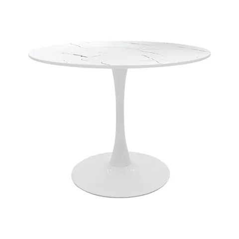 Balou pakoworld table mdf in white with marble look D80x76cm