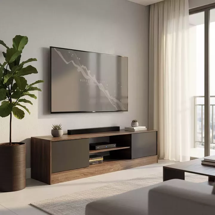 Sasa I pakoworld TV cabinet in oak-anthracite shade 150x35x41.5cm