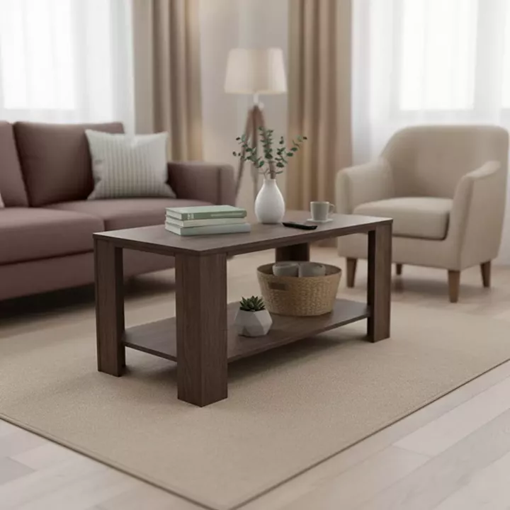 Coffee table Votalo I pakoworld in walnut shade 90x50x45cm