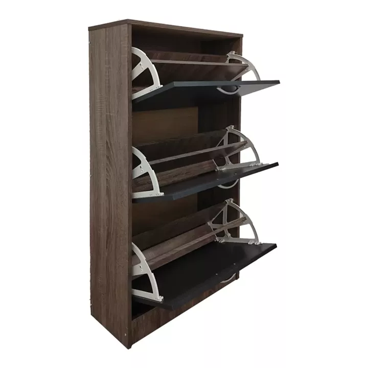 Shoe rack Savaz pakoworld in oak-anthracite 60x24x114cm