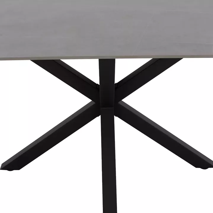 DINING TABLE SYNTEC HM9308.03 SINTERED STONE TOP GREY METAL LEGS 160x90x75Hcm.