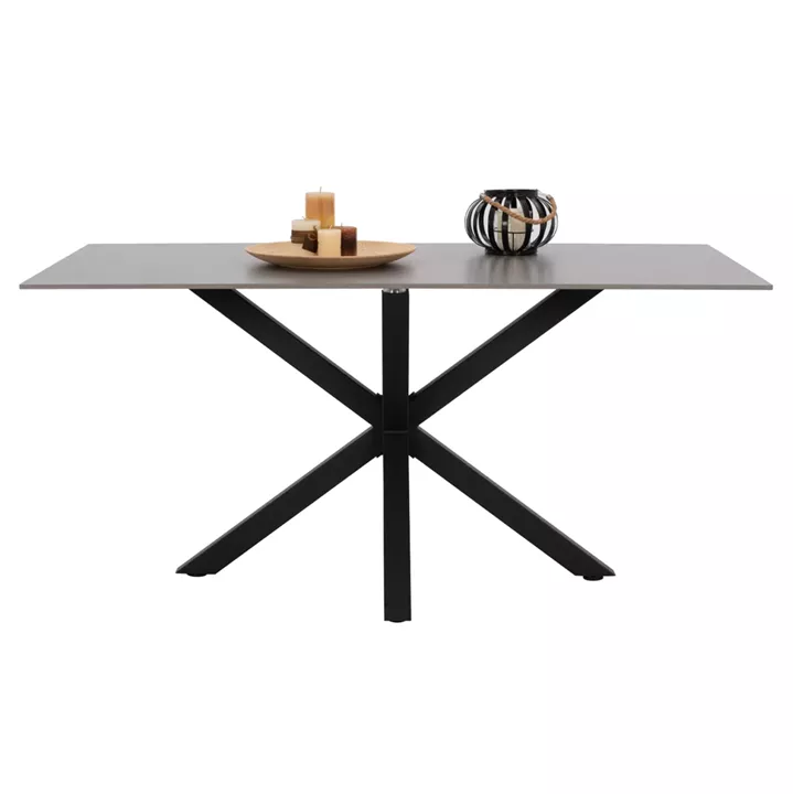 DINING TABLE SYNTEC HM9308.03 SINTERED STONE TOP GREY METAL LEGS 160x90x75Hcm.