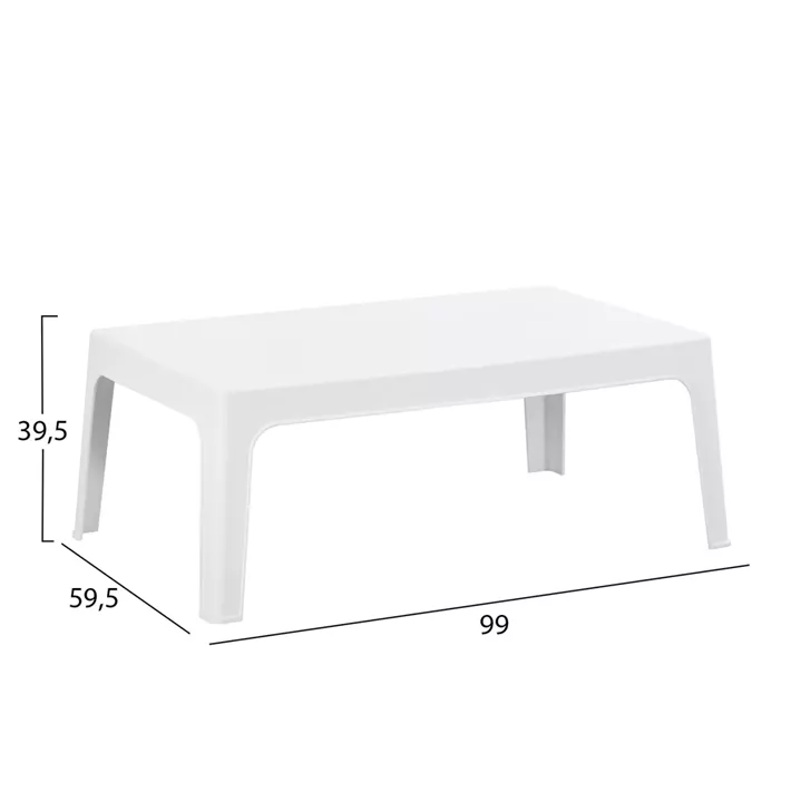 ΤΡΑΠΕΖΑΚΙ ΟΡΘΟΓΩΝΙΟ SLEEK HM6367.01 ΠΟΛΥΠΡΟΠΥΛΕΝΙΟ ΣΕ ΛΕΥΚΟ 99x59.5x39.5Υεκ.