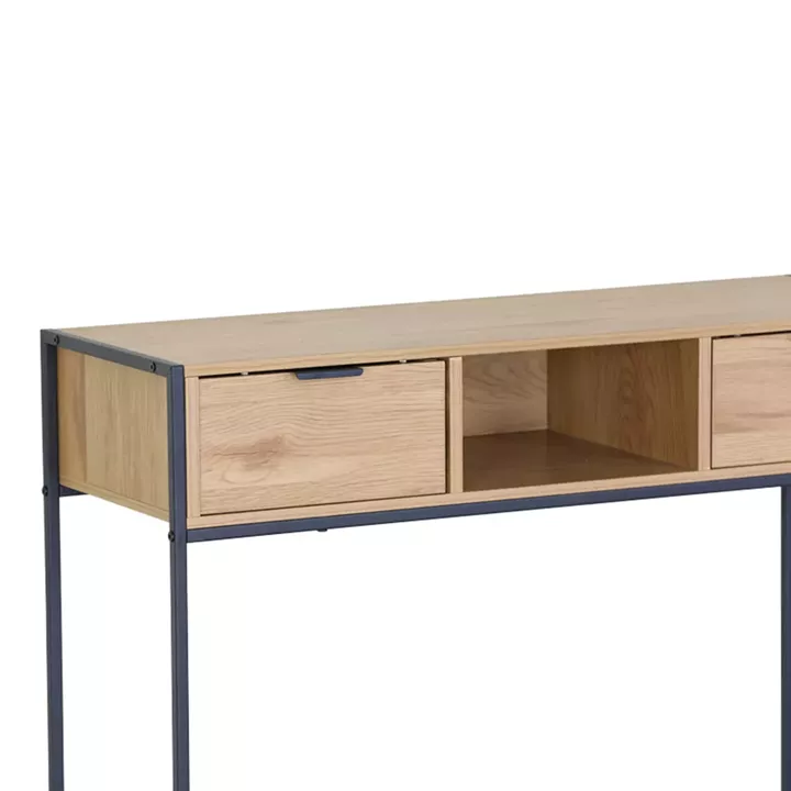 Console Regando pakoworld in oak color with black metal 100x35x80cm
