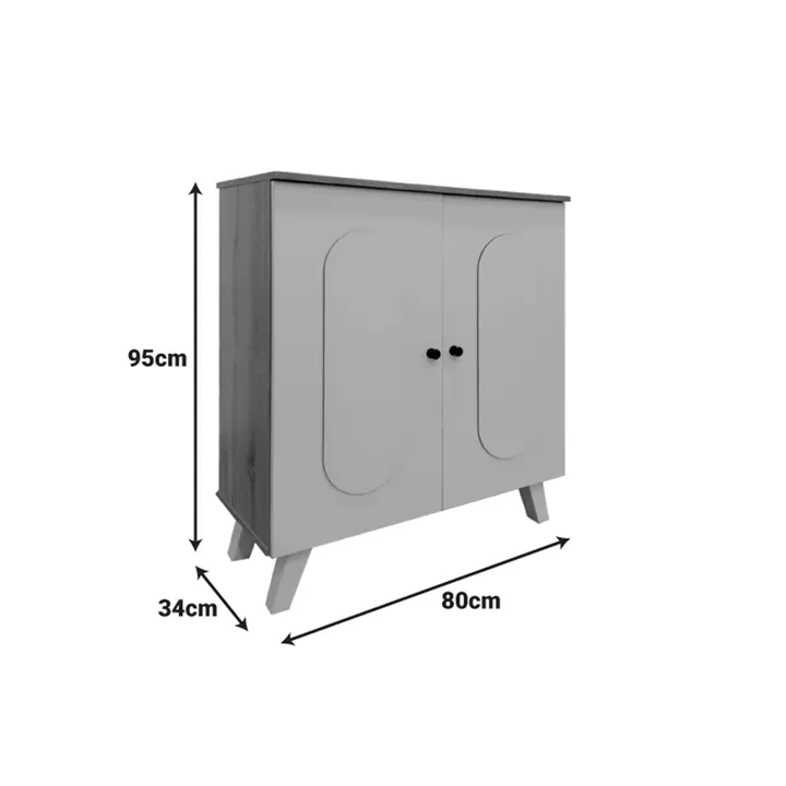 Shoe rack-cabinet Cathi pakoworld in white-sonoma shade 80x34x95cm