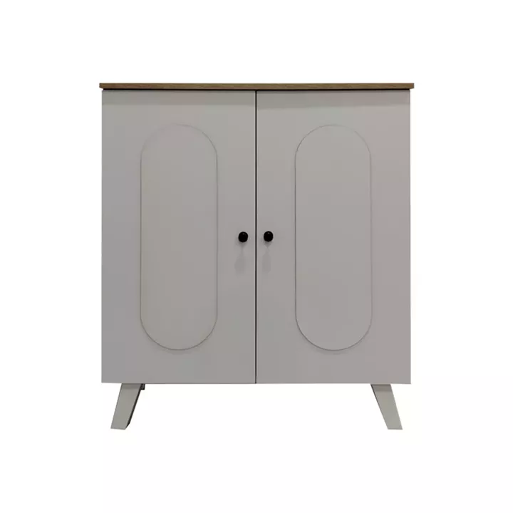 Shoe rack-cabinet Cathi pakoworld in white-sonoma shade 80x34x95cm