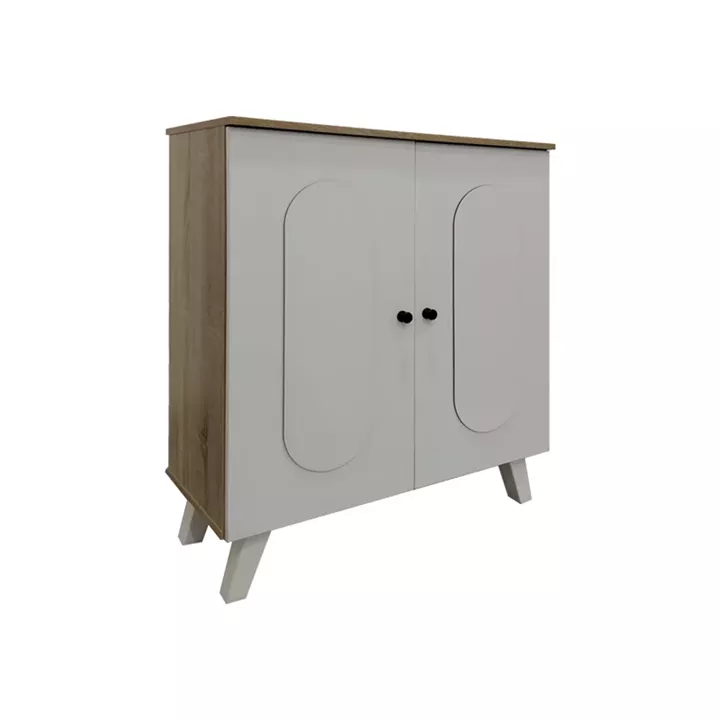 Shoe rack-cabinet Cathi pakoworld in white-sonoma shade 80x34x95cm