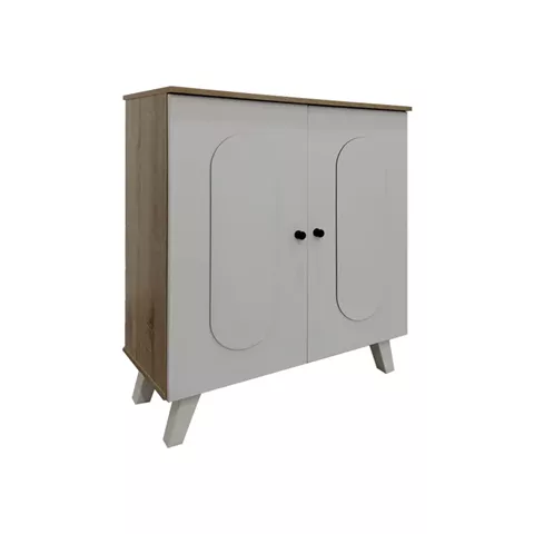 Shoe rack-cabinet Cathi pakoworld in white-sonoma shade 80x34x95cm