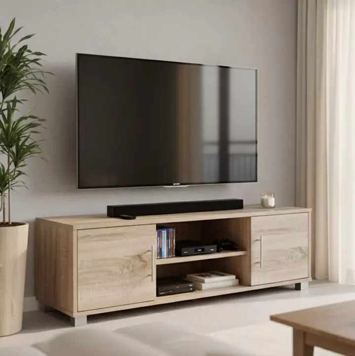 Serank pakoworld TV cabinet in sonoma shade 120x40x40cm