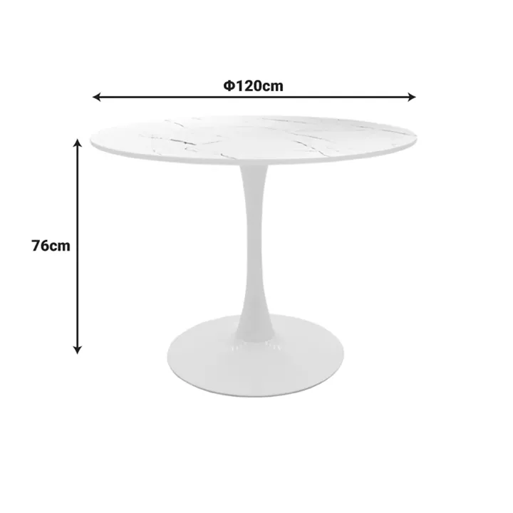 Balou pakoworld table mdf in white with marble look D120x76cm