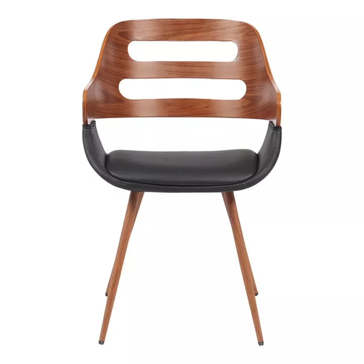 Armchair Fern pakoworld PU black-walnut wood 52x59x80cm
