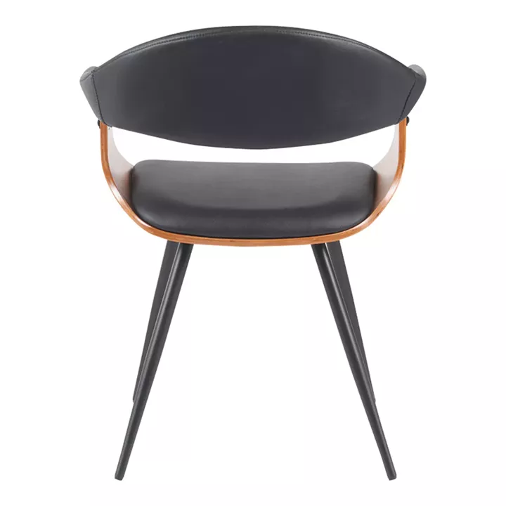 Austen armchair pakoworld PU black-walnut wood-black metal 58x55x77cm