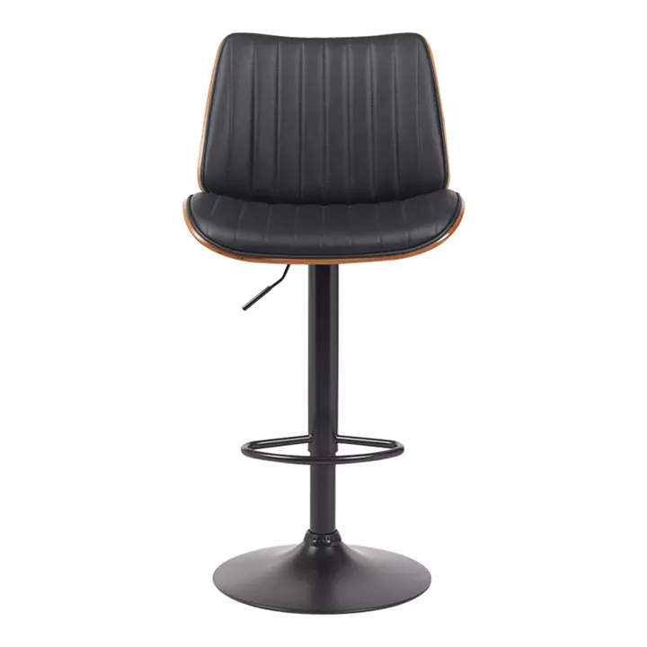 Bar stool Amani pakoworld black pu-black base 50.5x54x87.5-107.5cm