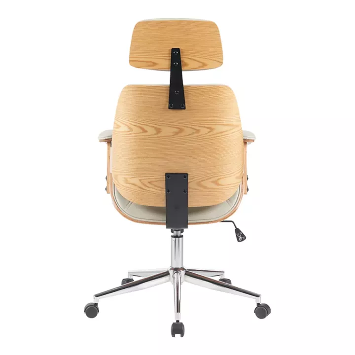 Fetseno pakoworld director's office chair beige pu-chrome base 53x56x113.5-123.5cm