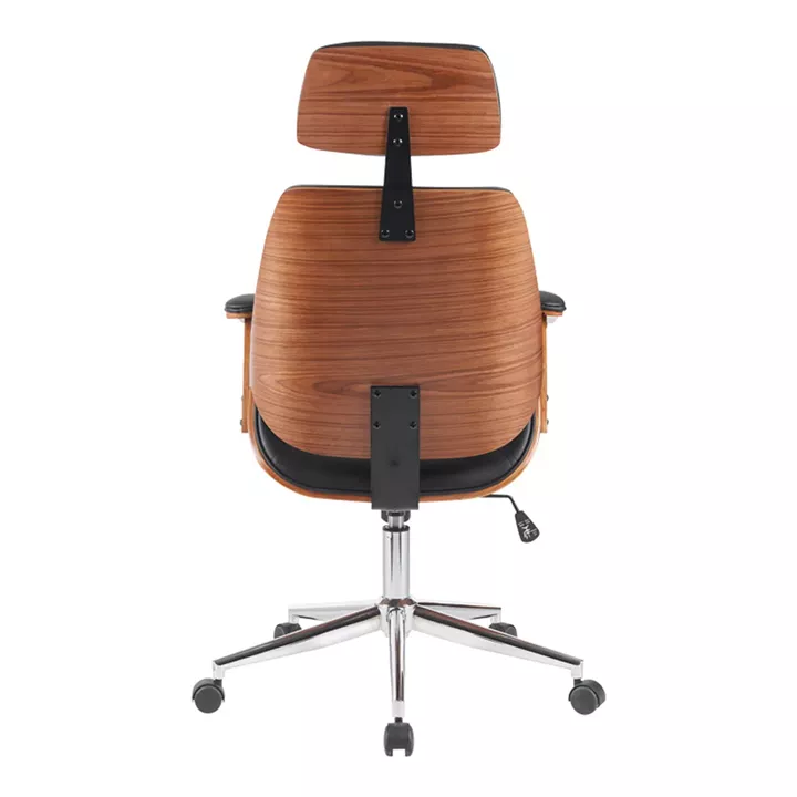 Fetseno pakoworld director's office chair black pu-chrome base 53x56x113.5-123.5cm