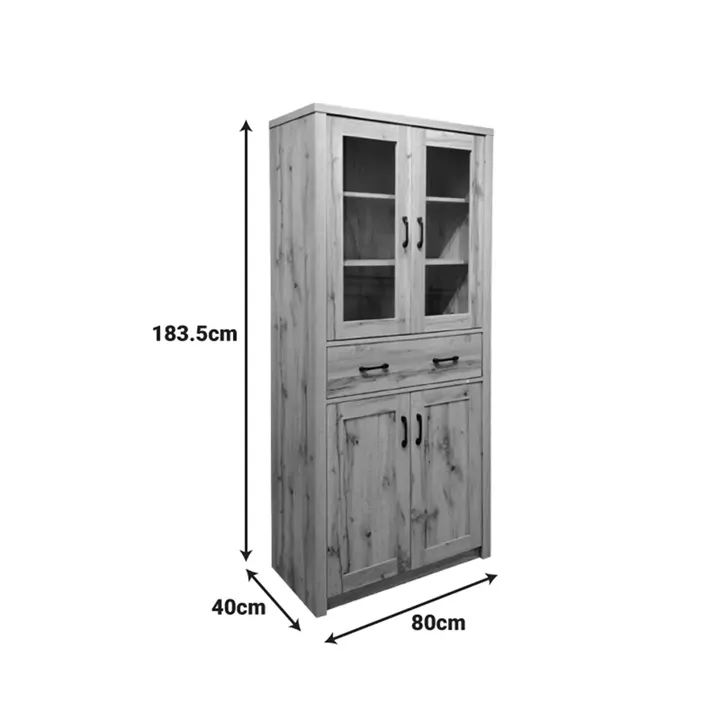 Nisso pakoworld display case-wardrobe in oak color 80x40x183.5cm