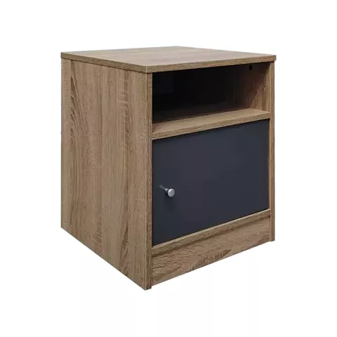 Foly pakoworld bedside table with a cabinet in sonoma-anthracite shade 40x40x50cm