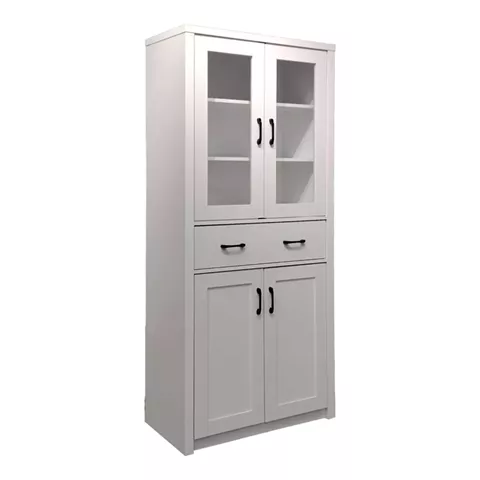 Βιτρίνα-ντουλάπα Nisso pakoworld σε λευκή απόχρωση 80x40x183.5εκ