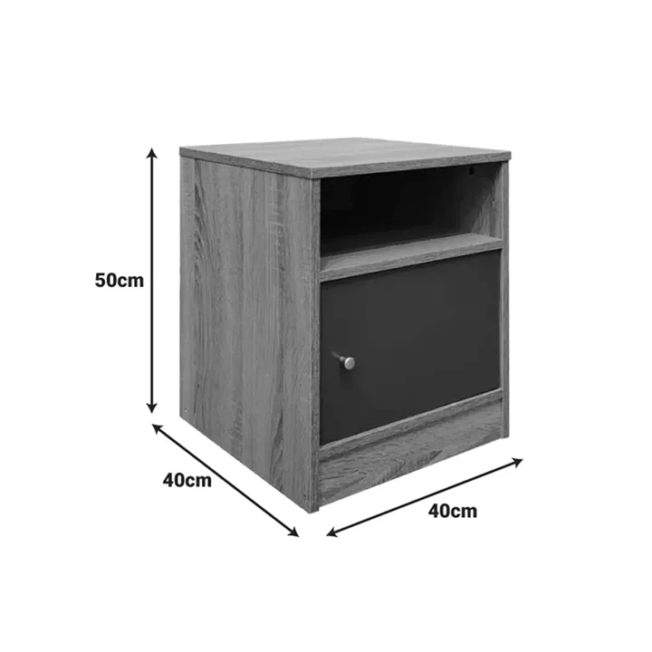 Foly pakoworld bedside table with a cabinet in white 40x40x50cm