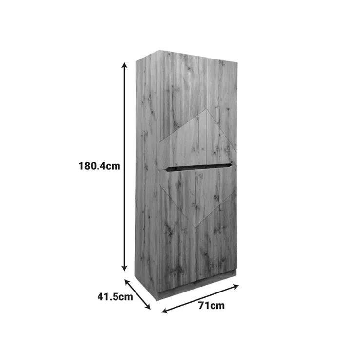 Shoe rack-cabinet Kebell pakoworld in oak shade 71x41.5x180.4cm