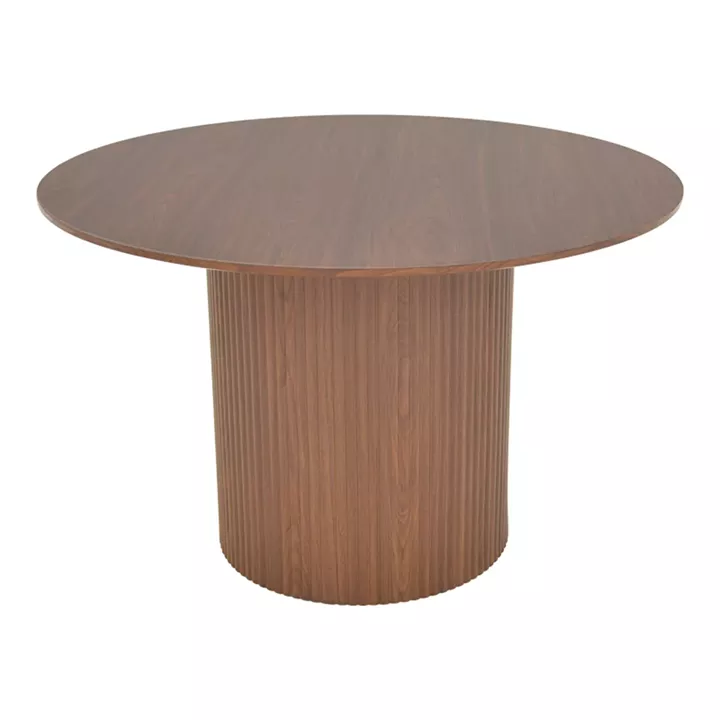 Τραπέζι Karulo pakoworld mdf σε καρυδί απόχρωση Φ120x76εκ