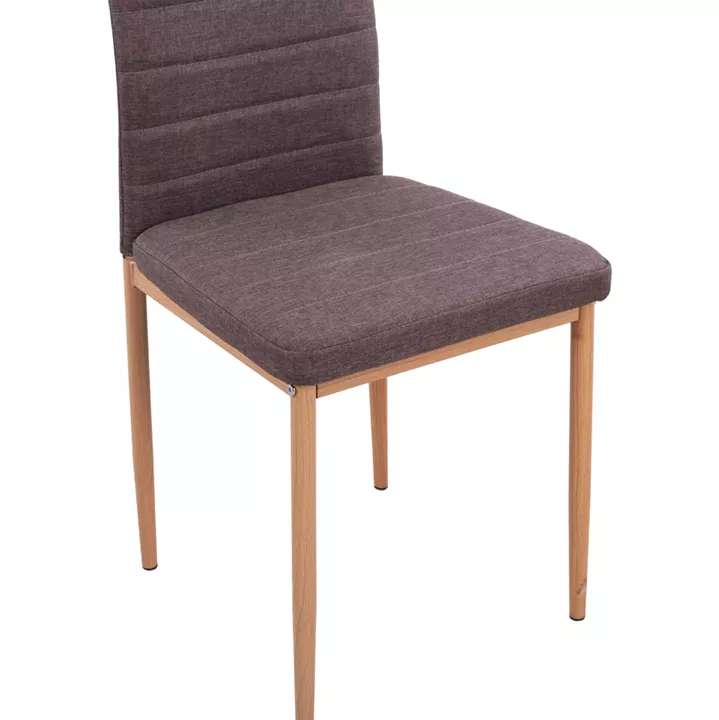 DINING SET 5PCS LADY HM11595 GLASS--METAL--MDF IN SONAMA & BROWN FABRIC