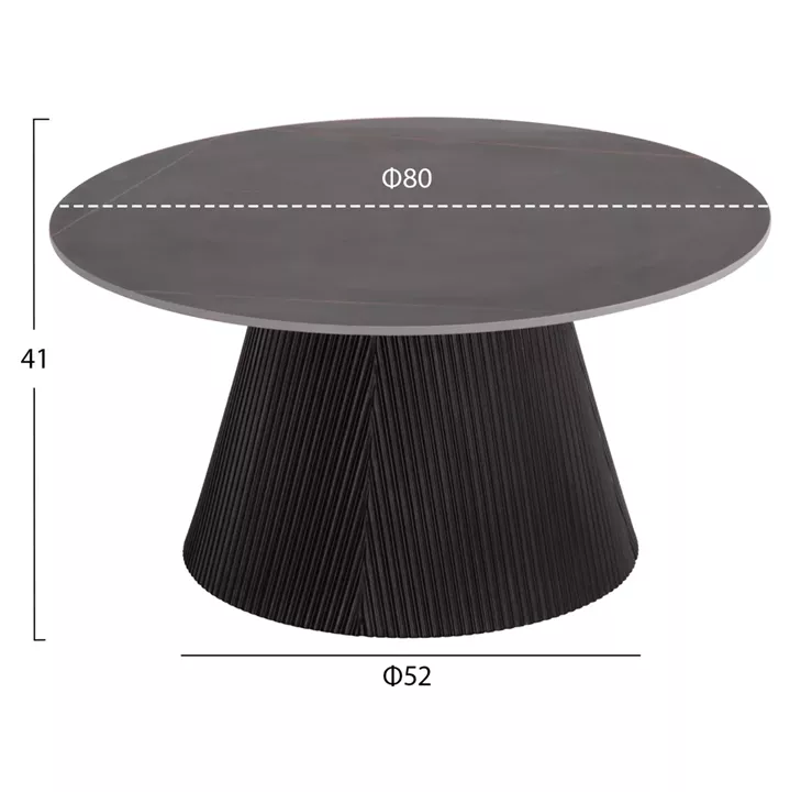 COFFEE TABLES 2PCS SET DUNCAN HM21081 MDF AND CERAMIC TOP Φ80cm & Φ45cm