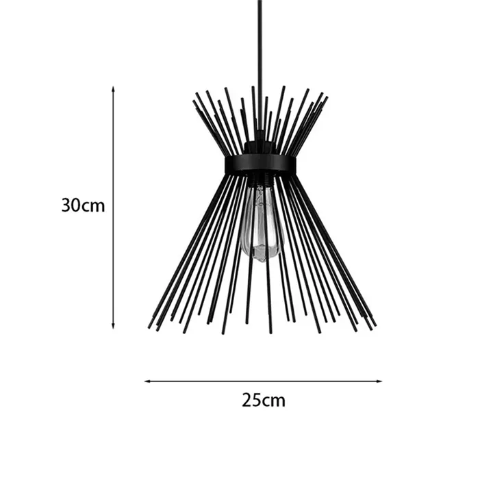 Ceiling light Candle I pakoworld E27 metal in black color D25x30cm