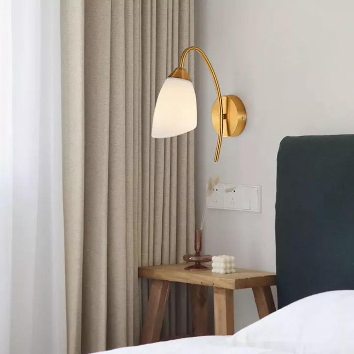 Wall light Berak pakoworld led metal in gold-white color 10x10x17cm