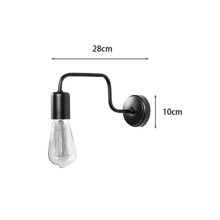 Wall light Kerquin pakoworld led metal in black color 28x10x11cm