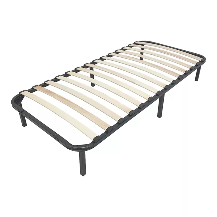 Metal bed frame Amaso pakoworld in black color 90x190x28cm
