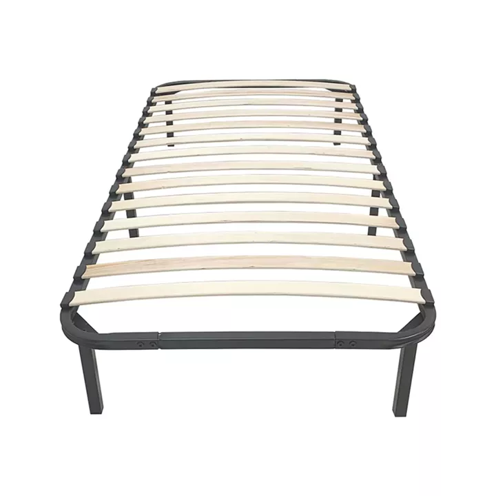 Metal bed frame Amaso pakoworld in black color 90x190x28cm