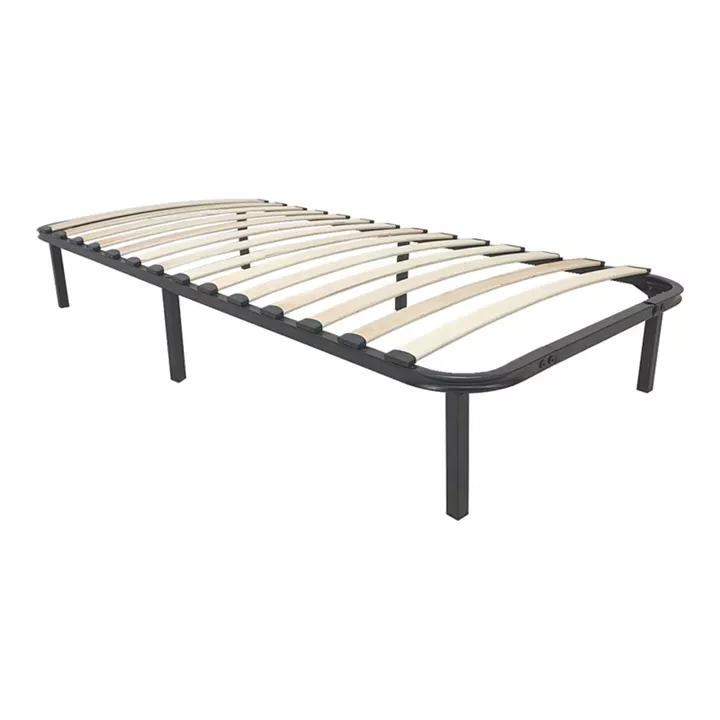 Metal bed frame Amaso pakoworld in black color 90x190x28cm
