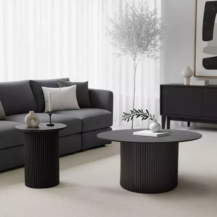 Dovel pakoworld mdf coffee table set of 2 black