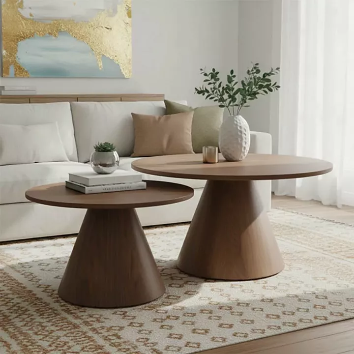 Donda pakoworld mdf coffee table set of 2 walnut