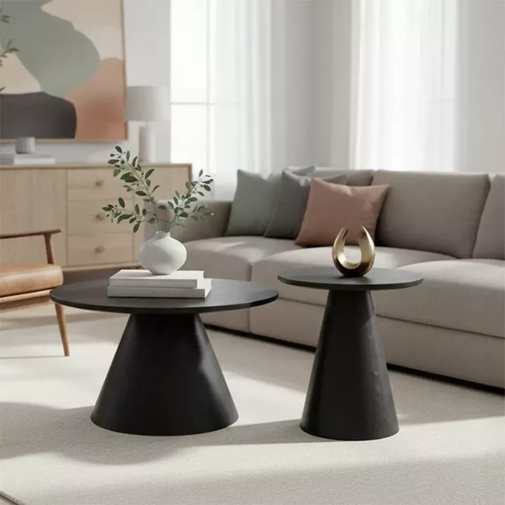 Donda pakoworld mdf coffee table set of 2 black