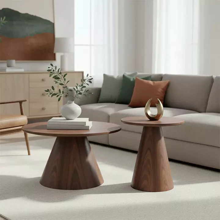 Donda pakoworld mdf coffee table set of 2 walnut