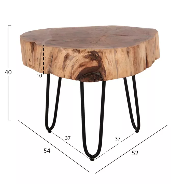COFFEE TABLE SOLID ACACIA WOOD HM8779.11 60x60x40H cm.