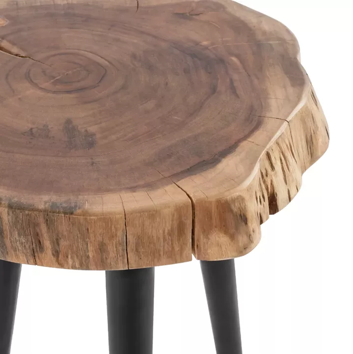 ACACIA TABLE HM8364.11 SOLID ACACIA WITH BLACK LEGS 40X40X49.5H CM
